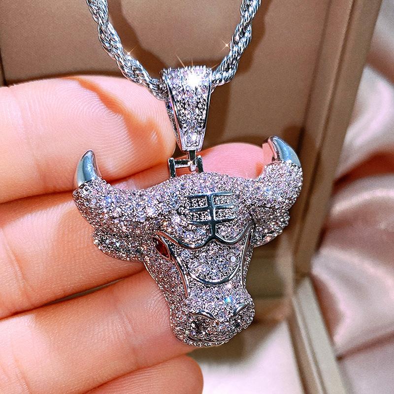 New Style Fashionable and Personalized Men Creative Domineering Zodiac Ox Head Pendant Necklace
