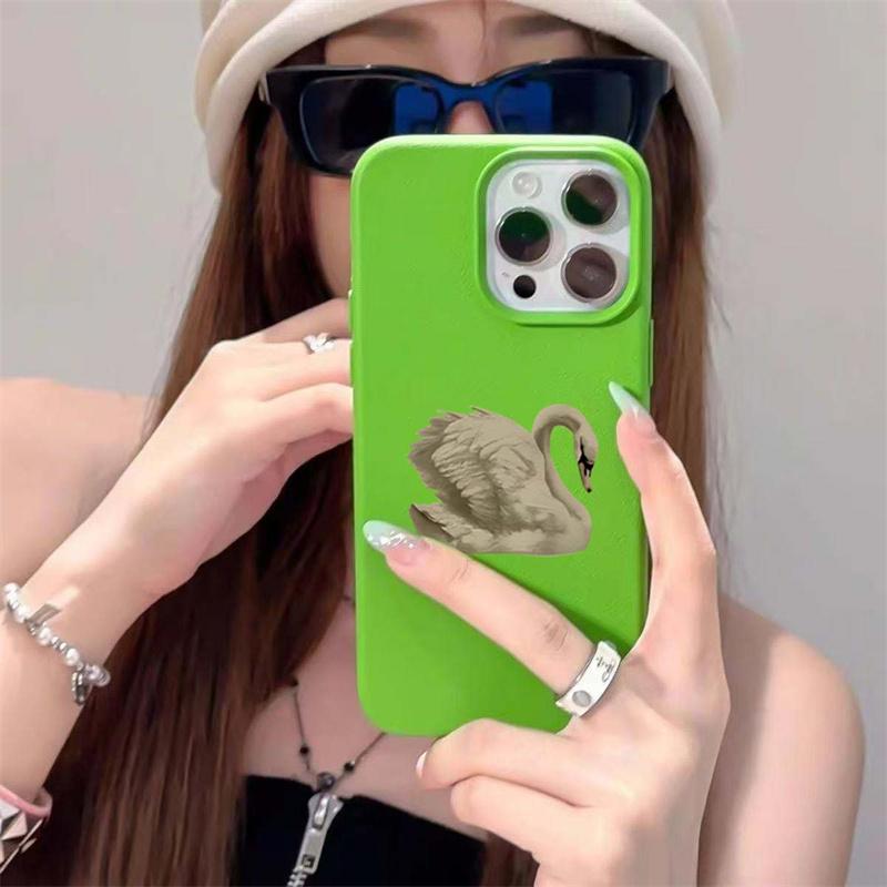 Чехол для телефона для iPhone 16 15 Pro Max 14 13 12 11 Pro Max 16 Plus XS XR X 16e Элегантный дизайн с белым лебедем Мягкий милый ударопрочный чехол