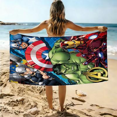 Пляжное полотенце с принтом Marvel Человек-Паук, Быстросохнущее полотенце с постером супергероя, Подходит для бассейна, пляжа, Идеально для банных полотенец