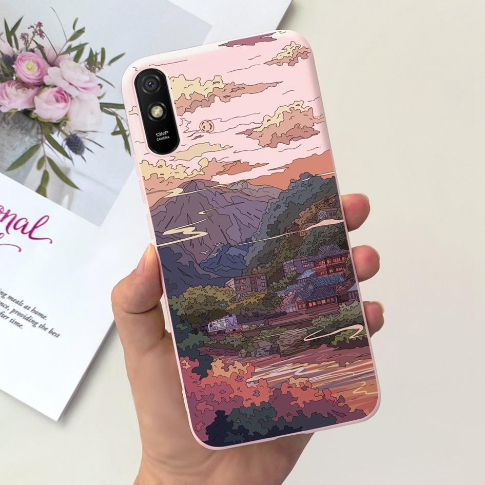 Для Xiaomi Redmi 9A Чехол Redmi 9AT Покрытие Модный Пейзаж Луна Мягкий Силикон Тонкий Funda Для Xiaomi Redmi 9i Redmi9i Спорт Coque