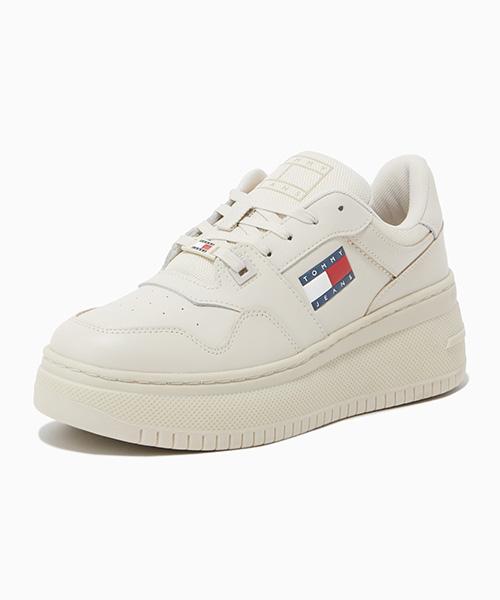 Кожаные кроссовки Tommy Jeans Meg на платформе - Кремовые (T52E6Arsc54Jt1Aev)