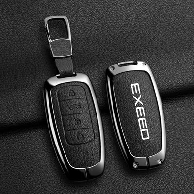 Чехол для ключей из цинкового сплава и кожи для автомобиля Chery EXEED RX Suv 2023-настоящее время, держатель, оболочка, протектор для пульта, аксессуары для брелка