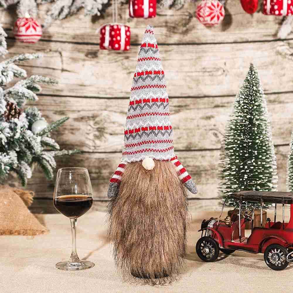 Dinner Party Table Decor Snowman Santa Claus Christmas Ornaments Bottle Dress Up Wine Bottle Cover