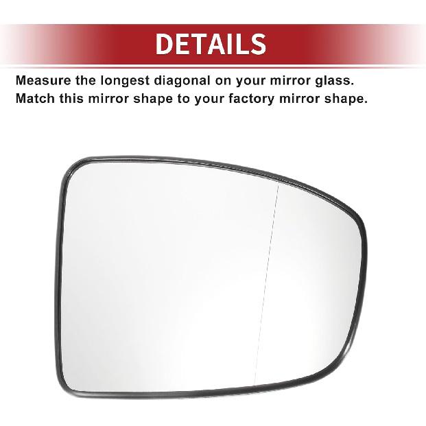 ACROPIX Car Rearview Right Passenger Side Mirror Glass for Infiniti QX50 QX70 2013-2016 with Backing Plate - Pack of 1