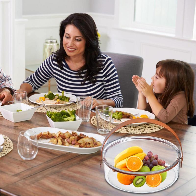 Fruits Snack Storage Plate Divided Serving Tray With Handle Food Storage Containers Dried Fruits Nuts Candy Cracker Chip Serving