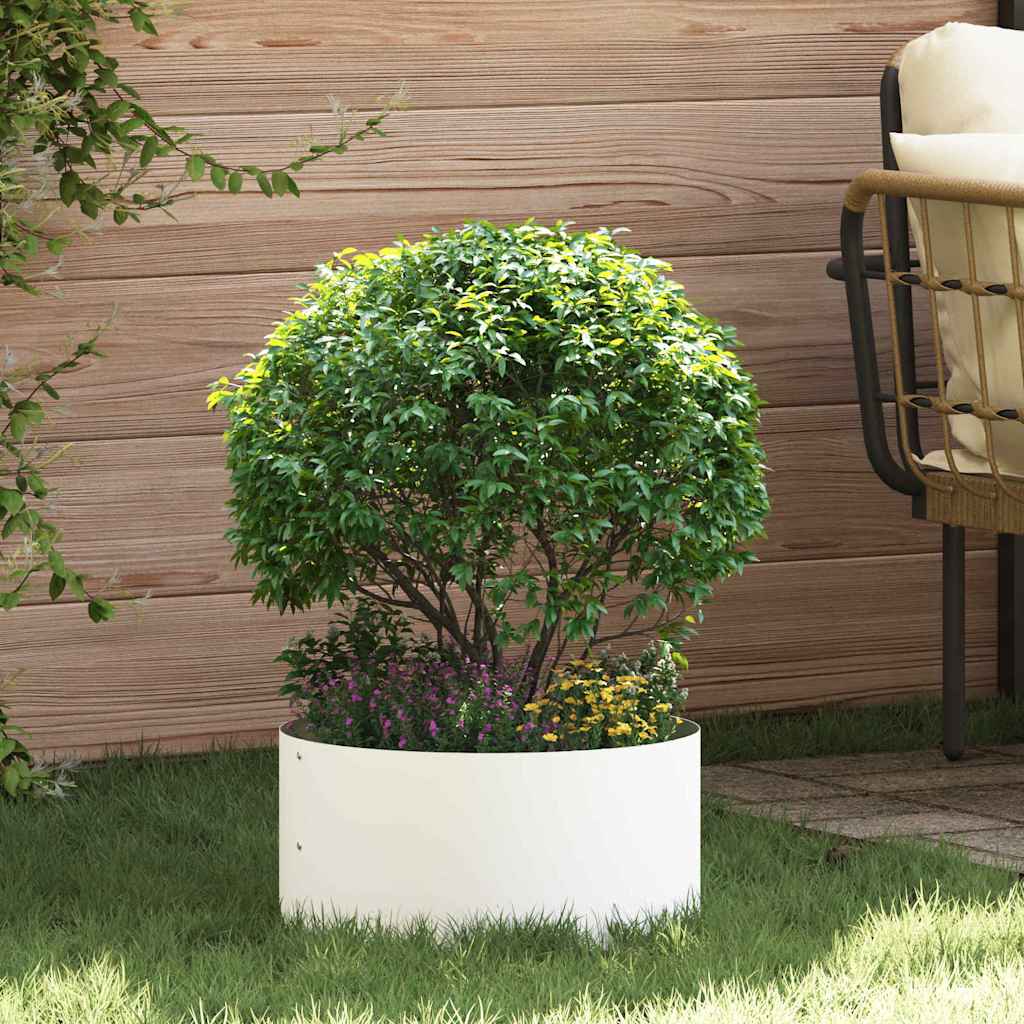 Plant Ring White 40 x 40 x 20 cm Cold Rolled Steel
