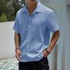 Summer Men Shirt Button-down Turn-down Collar Cardigan Short Sleeves Cardigan Loose Mid Length Casual Daily Wear Office Business Top