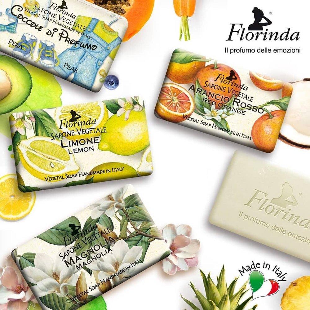 Florinda Итальянское натуральное растительное мыло ручной работы с ароматом бергамота 100 г