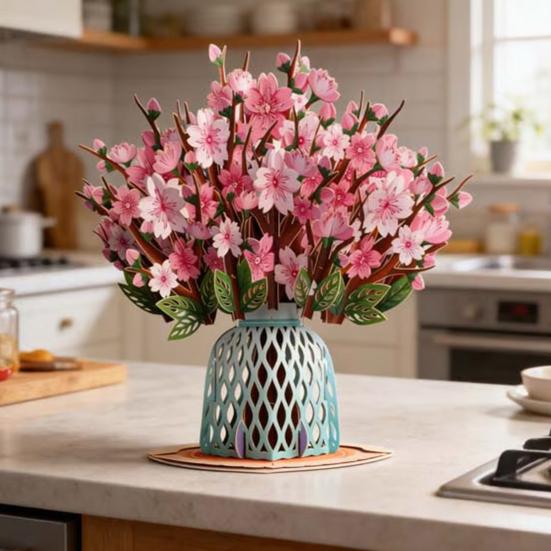 Forever-Blooming 3D Pop-Up Flower Recyclable Paper Romantic Memories Valentine’s Card Eternal Card Handmade Day Anniversary Birthday