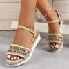 Fashion Women's Wedges Espadrilles Sandals Summer 2024 Non Slip Platform Roman Sandals Woman Lightweight Casual Walking Sandalias Mujer