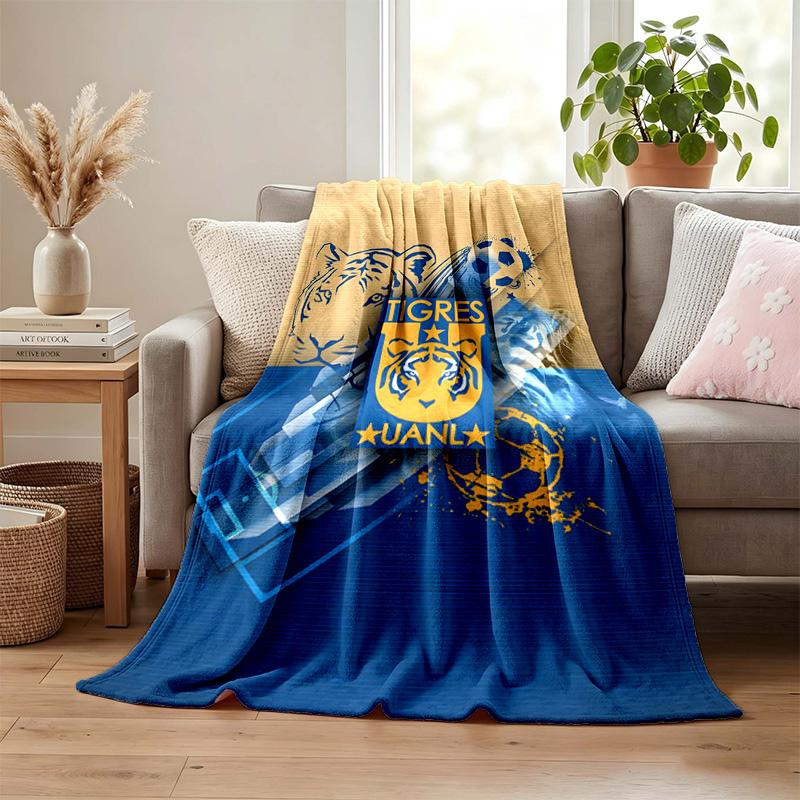 Club Tigres UANL blanket Flannel Blanket Soft Cozy Plush Throw for Sofa Bed Lightweight Home Decoration
