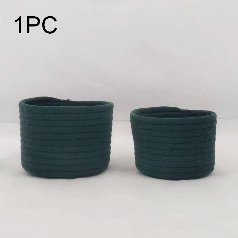 Плетеная корзина для хранения из хлопка ручной работы, для косметики, украшений, настольного хранения, ключей, снеков, коробка, органайзер для мелочей