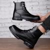 Новое поступление, мужские роскошные мотоциклетные ботинки, удобные высокие прогулочные ботинки, теплые мужские зимние плюшевые ботинки для снега, обувь из натуральной кожи