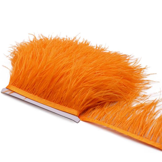 1 метр, бахрома из черных страусиных перьев для шитья, отделка из пушистых белых перьев, праздничная одежда, декор для платья, ткань с оперением