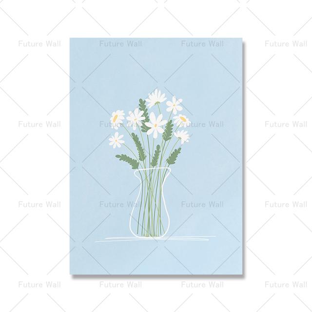 Богемный цветочный рынок, минималистская настенная живопись маслом, скандинавский постер