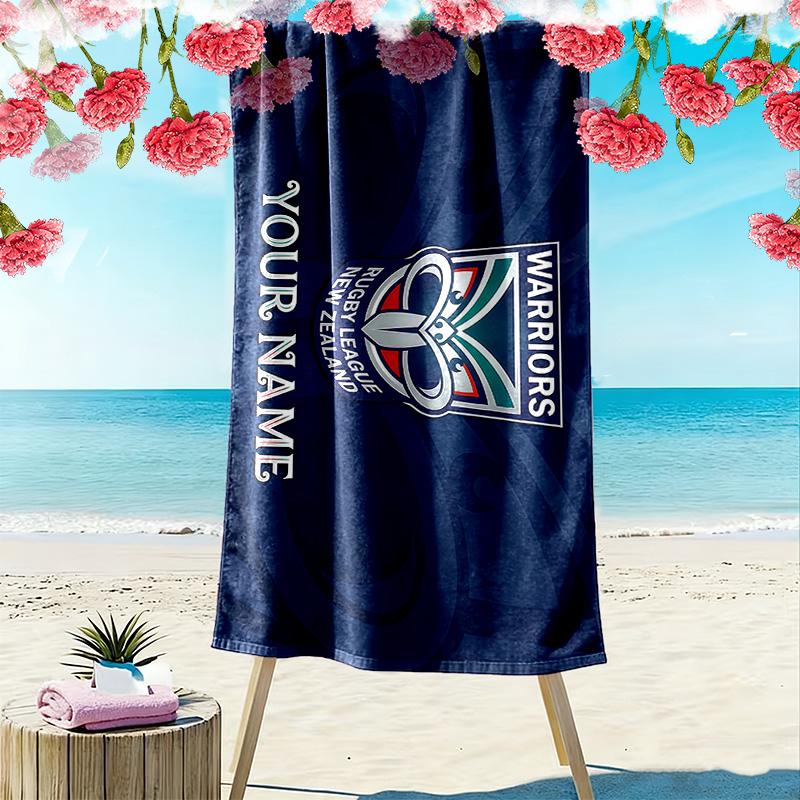 Пляжное полотенце с принтом New Zealand Warriors, большое, мягкое, быстросохнущее, для пляжа, кемпинга, плавания