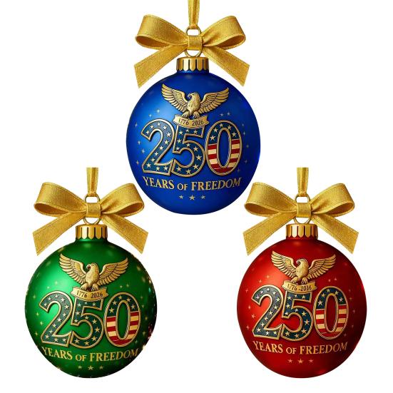 United States 250th Anniversary Ornament 250th Anniversary Acrylic Christmas Ball Ornament Patriotic Christmas Tree Hanging Decor