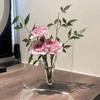 Clear Acrylic Frame Flower Vase Modern Art Home Decor Decorative for Desktop Bookshelf Display Living Room Decoration Vases