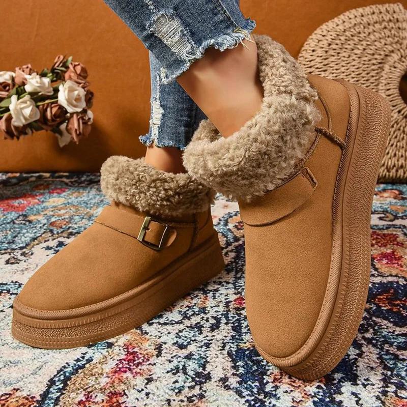 Модные новые повседневные женские зимние ботинки для активного отдыха, женские зимние новые модные женские ботинки с круглым носком и толстой подошвой, размеры 36-41