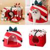 Christmas Pet Theme Cat Dog Bed Puppy Kitten Cozy Sleeping Nest Plush Cave House