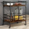 VidaXL Kitchen Trolley, Shelf with Wheels, Service Cart, Indoor Living Room Bathroom Storage Furniture, Oak 842363