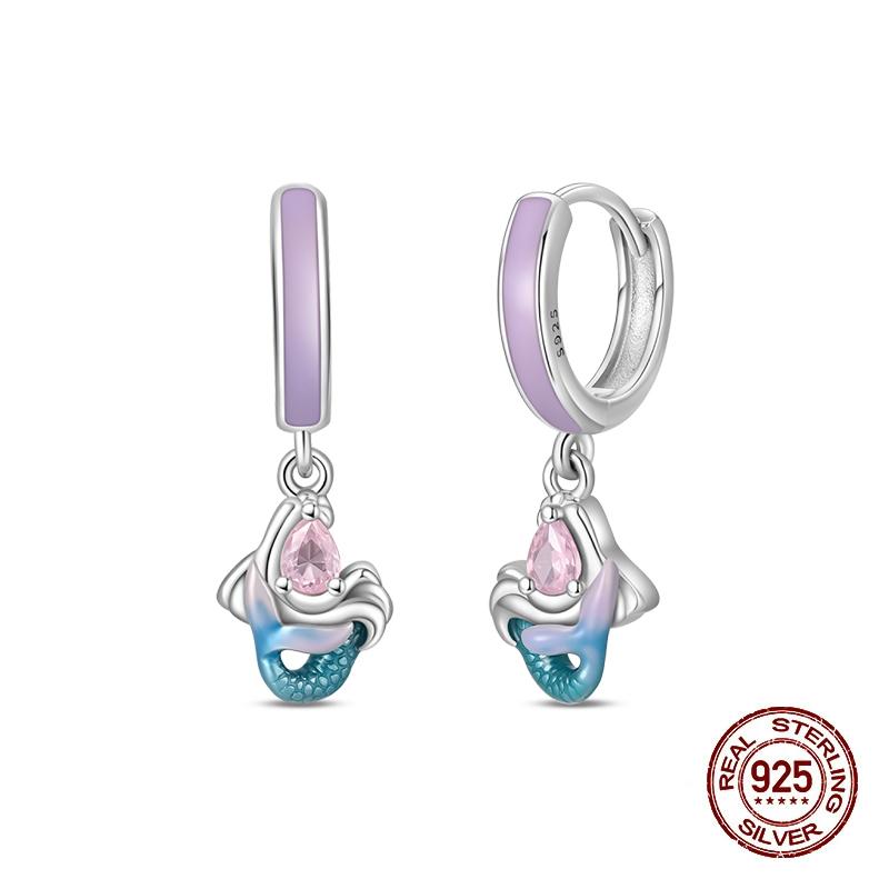 Серьги-гвоздики для женщин Медь Разноцветная Ракушка Морская звезда Сверкающая Бабочка Роскошные Изысканные Ювелирные Изделия Серьги для Девочек