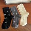 Female Spring and Autumn Pure Cotton Star Style Preppy Sports Tube Socks