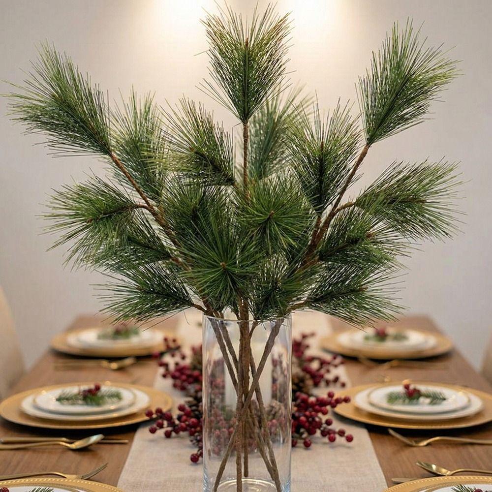 Realistic Artificial Pine Branch with Pine Cones Chinese Style Artificial Pine Trees Plastic Fake Pine Branches Christmas Decor