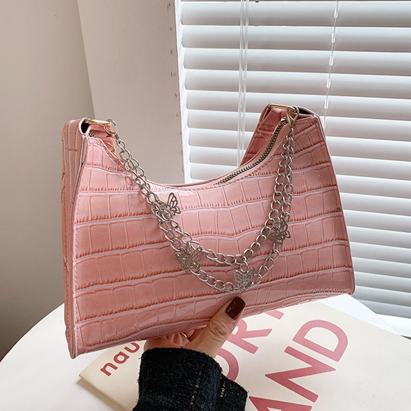 Yogodlns Роскошная сумка через плечо с узором аллигатора для женщин, цепочки-бабочки, сумки подмышки, модная женская сумка подмышками