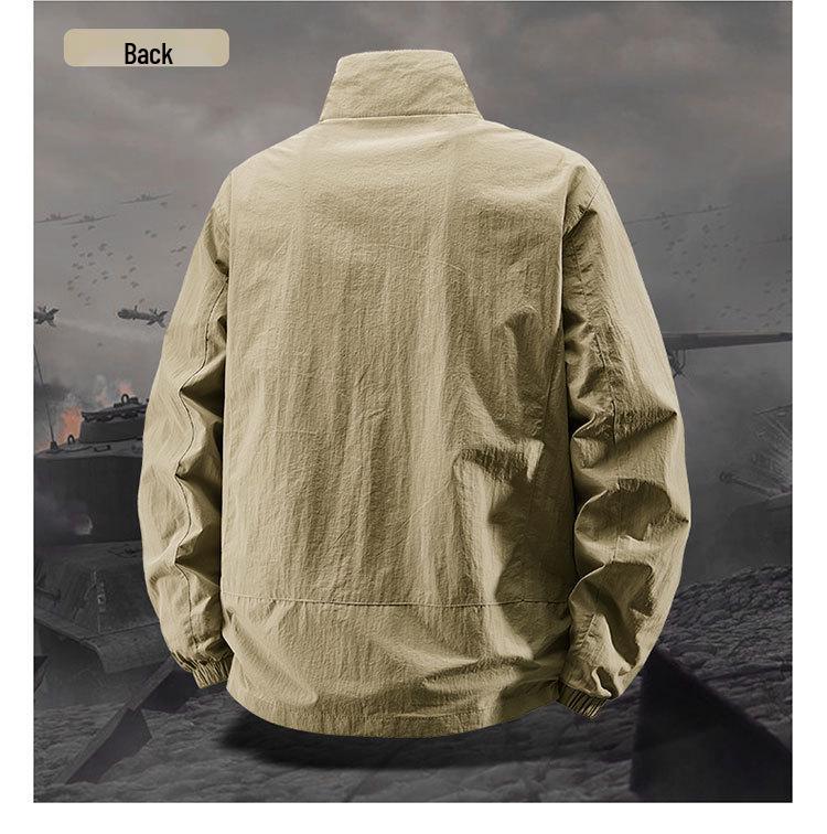 Бестселлер 2025: Мужская ветрозащитная водонепроницаемая куртка в американском стиле с воротником-стойкой для весны и осени - Универсальная повседневная спортивная верхняя одежда для улицы.