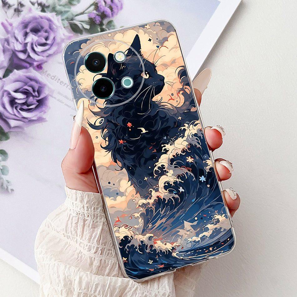 Для Vivo Y38 Y58 2025 Новый Крутой Чехол для Телефона с Рисунком Дракона и Тигра Для Vivo Y38 Y58 5G Мягкие Силиконовые TPU Чехлы