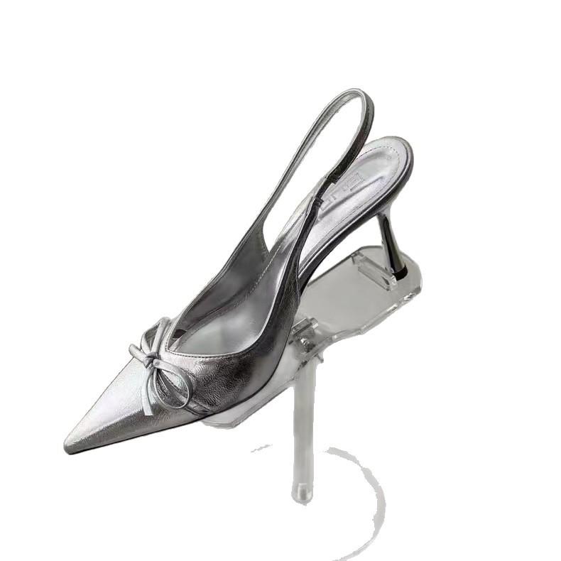 2025 лето новые туфли на высоком каблуке сумка голова сандалии сказочные туфли темперамент острые сандалии