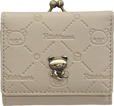 Sun Art Кошелек-мини с застежкой, серия Rilakkuma Grid Embossed, Бежевый, RK-708