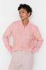 Women's Fashionable Stylish Sweater Pink Wide Fit Soft Textured Knitwear Sweater