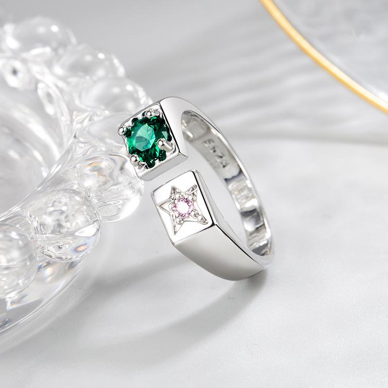 925 Sterling Silver Plated Sun Moon Sunflower Heart Rings for Women Original Flower Wedding Crystal Luxury Jewelry R5375