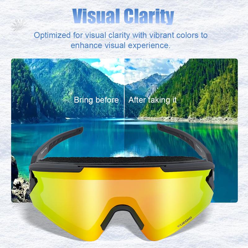 UV400 Anti-Fog Ski Goggles Multifunctional Snow Sports Sunglasses with Full-Coated Spherical Lenses for Outdoor Use