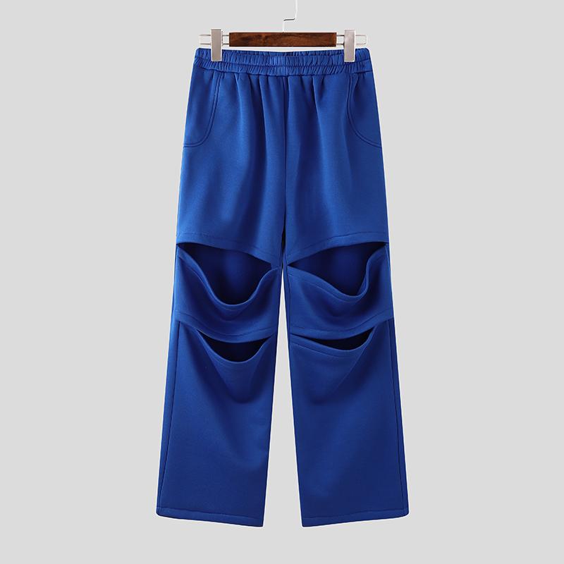 INCERUN Мужские эластичные талии вырез полые длинные спортивные брюки спортивные штаны