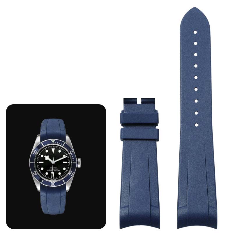 Классический высококачественный резиновый ремешок для часов Tudor Black Bay GMT с застежкой-молнией, черный, синий, красный, 22 мм