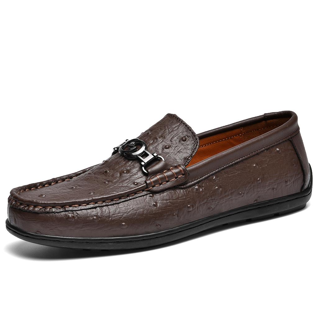 Лоферы из коровьей кожи первого слоя, обувь для вождения, британская натуральная кожа, повседневная мужская кожаная обувь