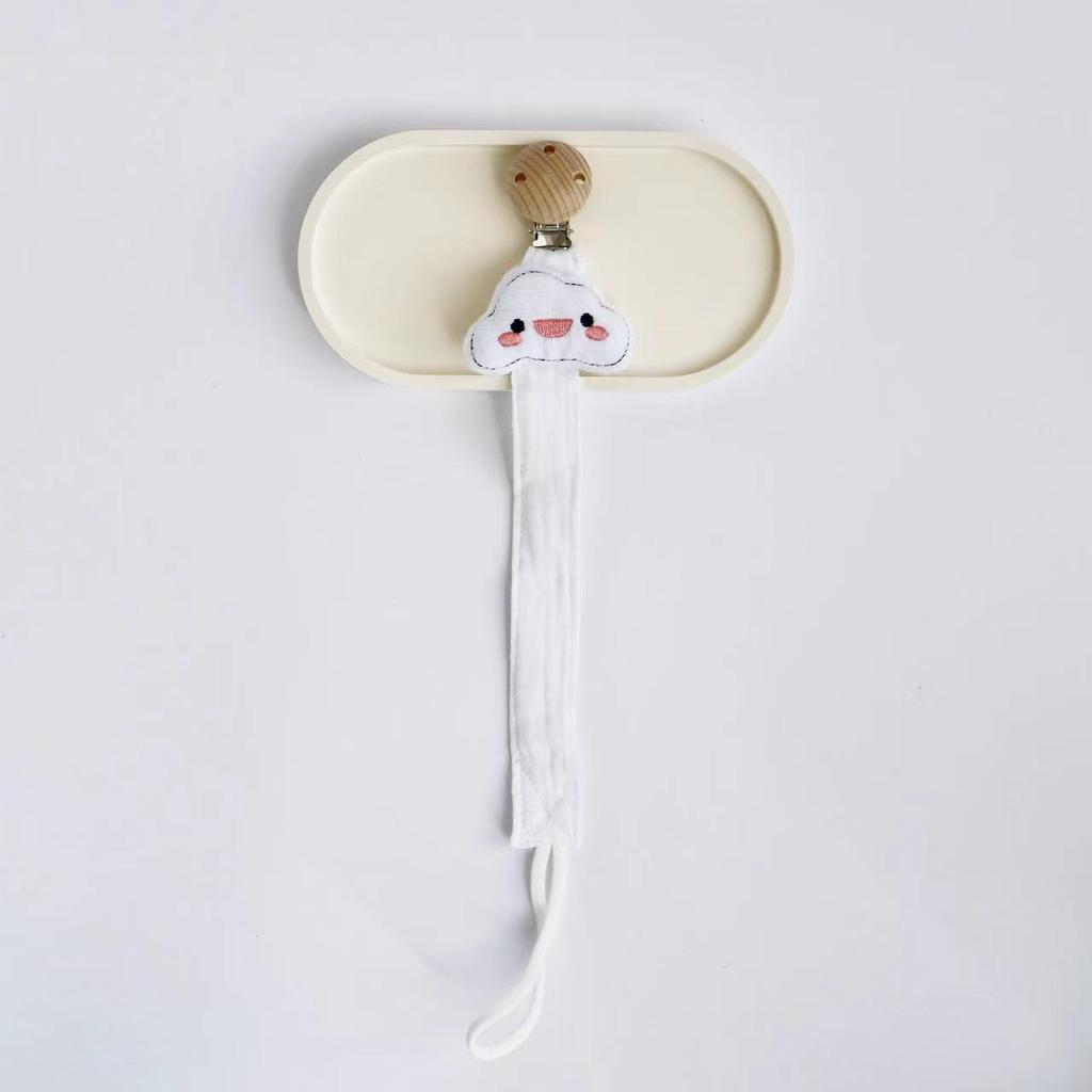 Милая мультяшная цепочка для пустышки для малыша, новорожденная хлопковая ткань, цепочка для пустышки с животным, держатель для соски-пустышки, экологически чистый материал