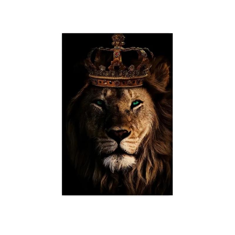 Король Лев, художественные холсты с животными, постеры и принты, современная живопись, настенные панно для гостиной, украшения дома, Cuadros