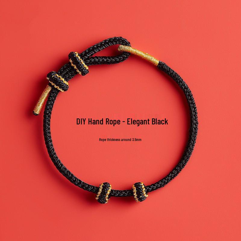 Браслет из бисера, золотой, знак зодиака года, красный, ручной работы, на веревочке