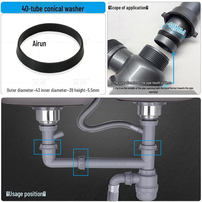 Резиновое уплотнительное кольцо для кухонной мойки для прокладки сливной трубы