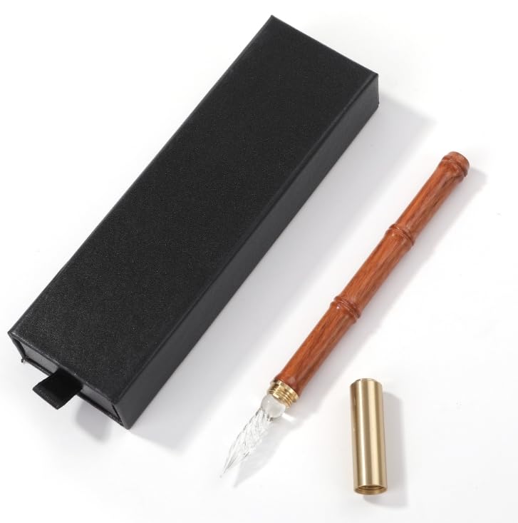 Tegning Glass Wood Luxury Fountain Pen Pen, Pen, (Gold Cap)