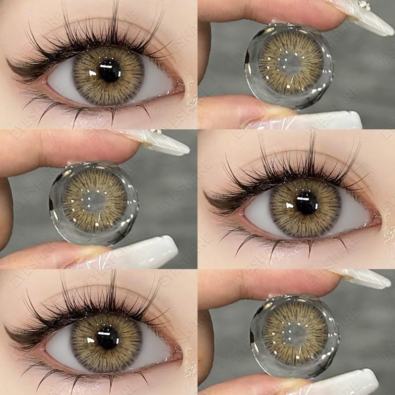 New 1pair Colored Contact Lenses for Eyes Gray Contacts Lenses Fashion Blue Eye Lenses Purple Lens Yearly Korean Lenses