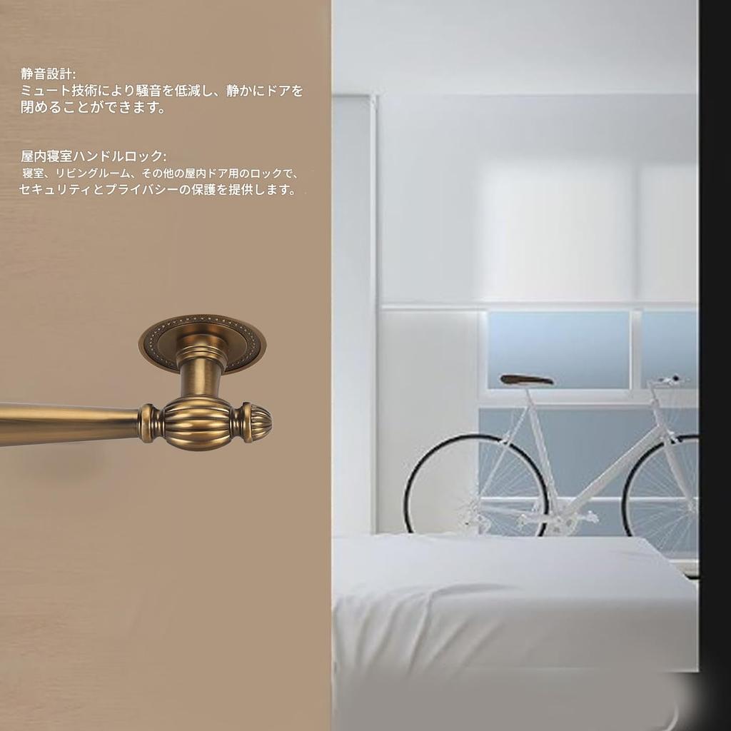 Золотая ручка-замок для двери, бесшумная работа, замок для внутренней спальни с отделкой под старинную бронзу для спален и гостиных