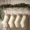Large Knitted Christmas Stockings 18" Xmas Gift Stocking Hanging Decorations Festive Decor Candy Toys Bag Hanging Stocking for Mantel Window
