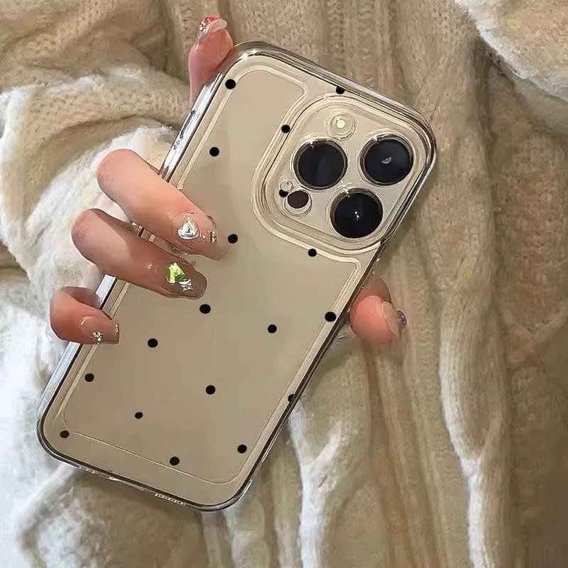 Прозрачный черный чехол для телефона с мелкими точками для Samsung Galaxy S21 S22 S23 S24 S25 Ultra Plus FE Note 20 Мягкий чехол