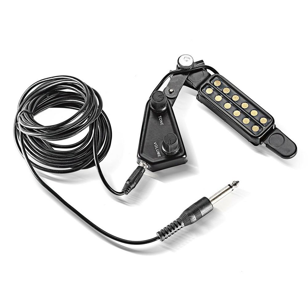 Tone Knobs Guitar Transducer 12-Hole Design Soundhole Pickup Acoustic Guitar Pickup Stage Use
