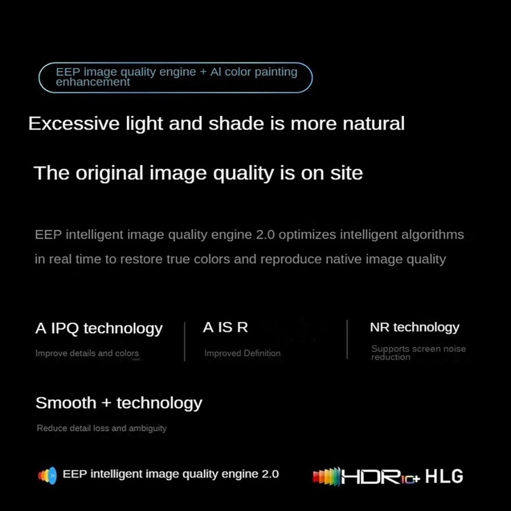 Восстановленный проектор Lenovo Xiaoxin 100, 1080P 700 ANSI люмен 2 ГБ+16 ГБ WiFi 6 Bluetooth 5.0 Автофокус Коррекция трапецеидальных искажений - Черный